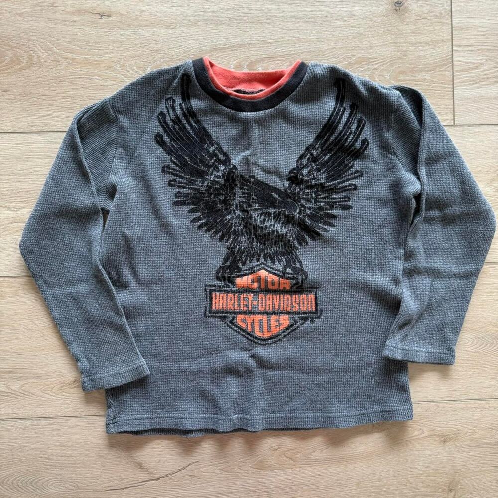 Harley davidson grey long sleeve Kids size 7